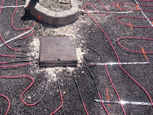 Installation de résille chauffante pour la montagne